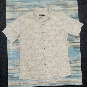 Men's Beige Boca Floral Button Down Shirt